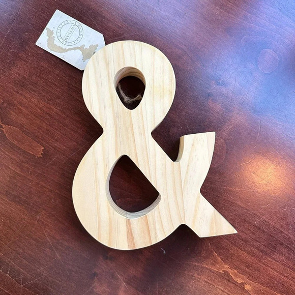 NWT Ampersand And Wood Wooden Sign Wall Hanging Picture - Picture 3 of 6